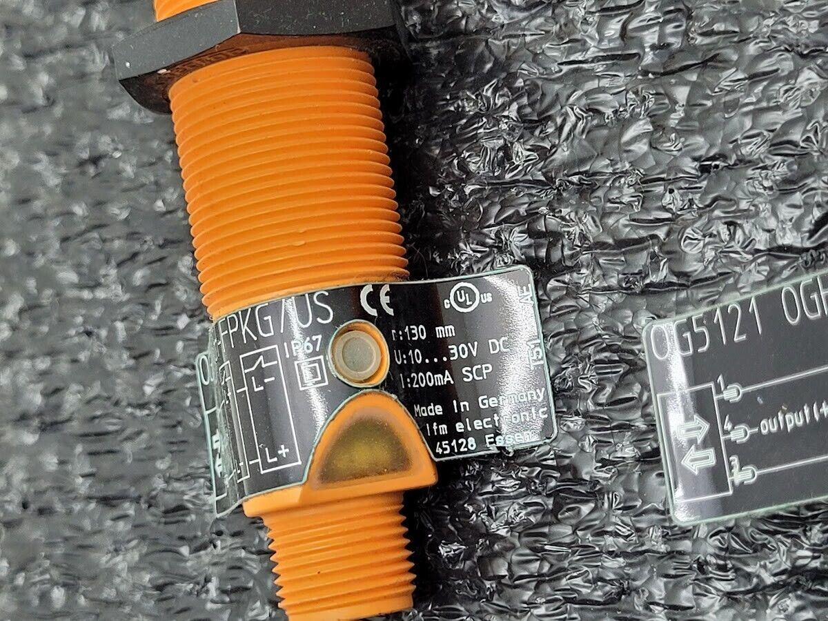 Lot of 5 IFM OGH-FPKG/US-100 Diffuse Reflection Sensor OG5121 w/ Cables
