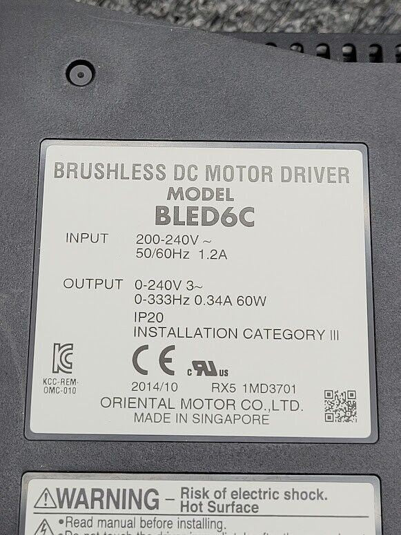 Oriental Motor Brushless DC Motor Driver BLED6C 60W Conveyor Control Drive
