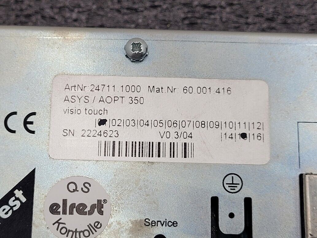 Elrest 24711.1000 ASYS AOPT 350  Operator Panel Interface T154806 HMI USB Enet B