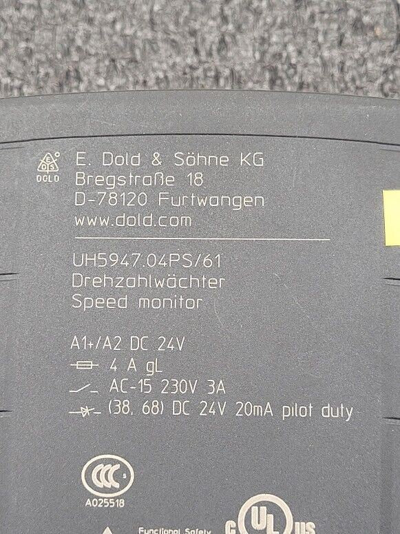 Dold SafeMaster Speed + Standstill Monitor Safety Relay UH5947.04PS/61 24VDC