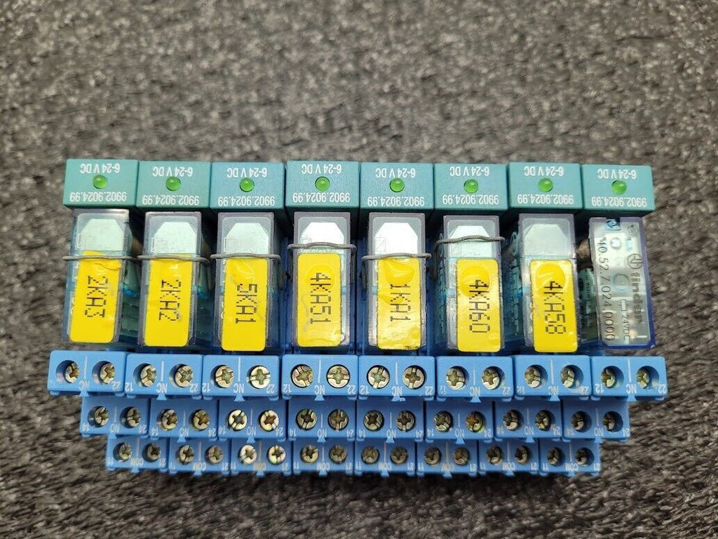 Lot of 8 Finder 95.05 Socket 8A 250V 24VDC 40.52S Relay 9902.9024.99 Indicator