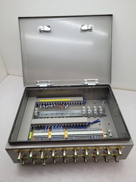 Water Tight Electrical Enclosure Cabinet 16"x12"x5" w/ Turn Locks, 20 I/O ports