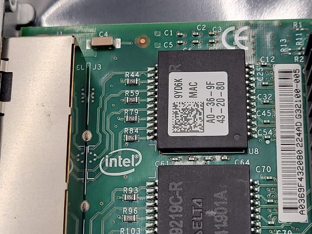 Intel OEM Dell 09YD6K 4 Port Gigabit Ethernet Adapter PCI-E 2.1 Custom Bracket