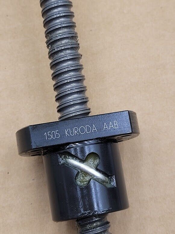 1505 Kuroda ABB Recirculating Ball Screw 12" OAL 6" Travel 5mm lead 8mm Shaft