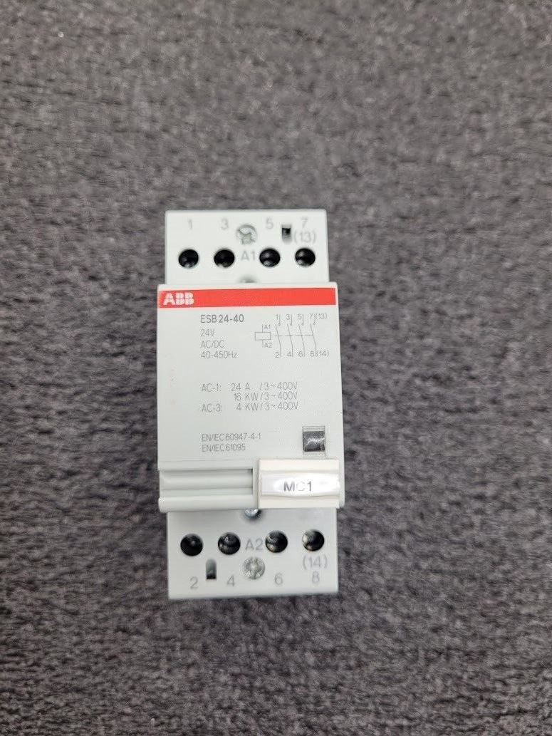 ABB DIN Rail Contactor ESB24-40 24V AC/DC 40-450Hz 24A 240-480VAC