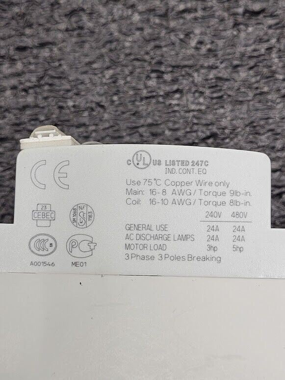 ABB DIN Rail Contactor ESB24-40 24V AC/DC 40-450Hz 24A 240-480VAC