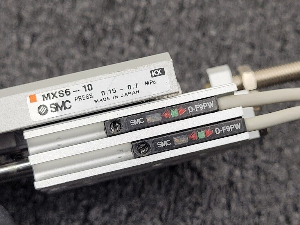 SMC MXS6-10 Pneumatic Dual Rod Cylinder Slide D-F9PW Sensors MXS6-10A-M9PWL-X11