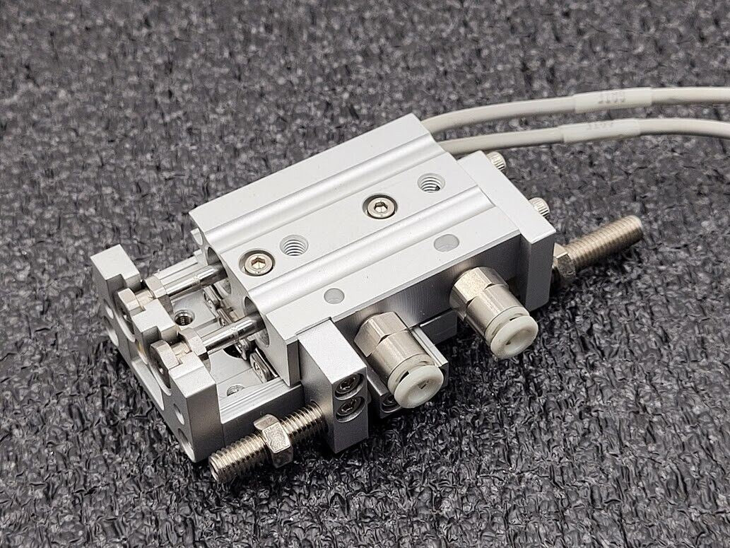 SMC MXS6-10 Pneumatic Dual Rod Cylinder Slide D-F9PW Sensors MXS6-10A-M9PWL-X11