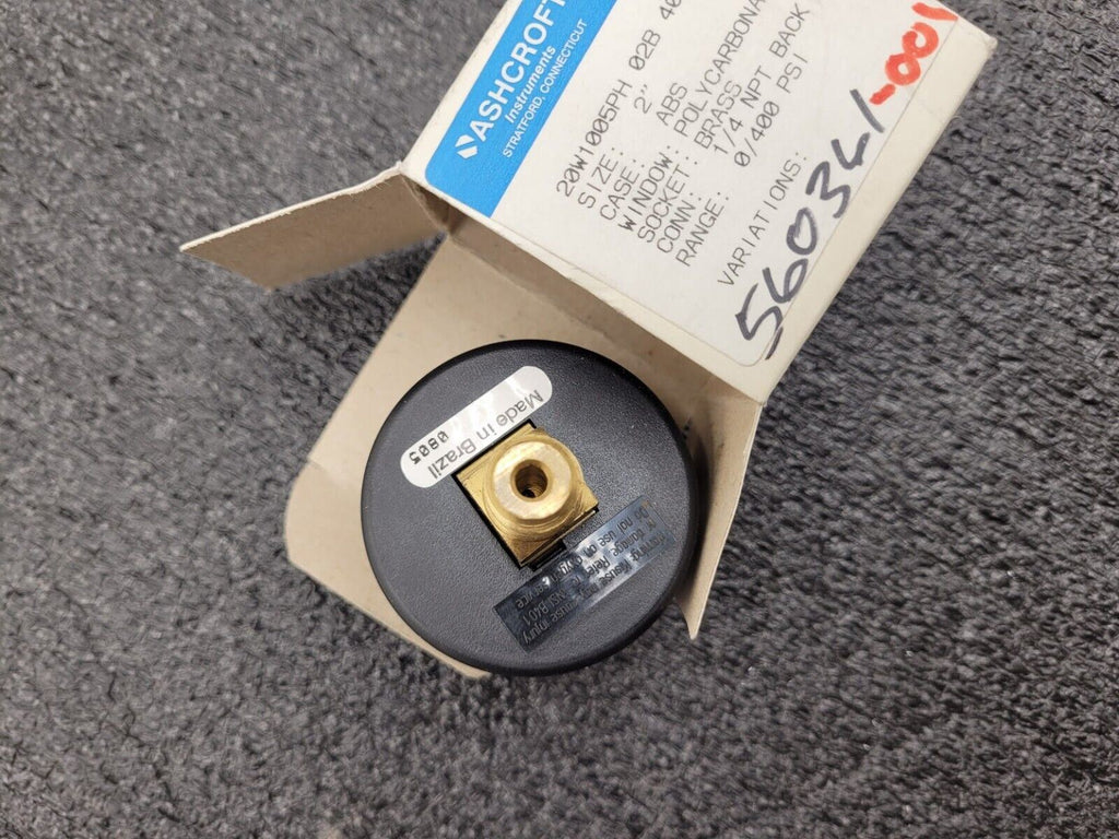 Ashcroft Pressure Gauge 20W1005PH02B400 2" Display 1/4" NPT Back Input 0-400 PSI