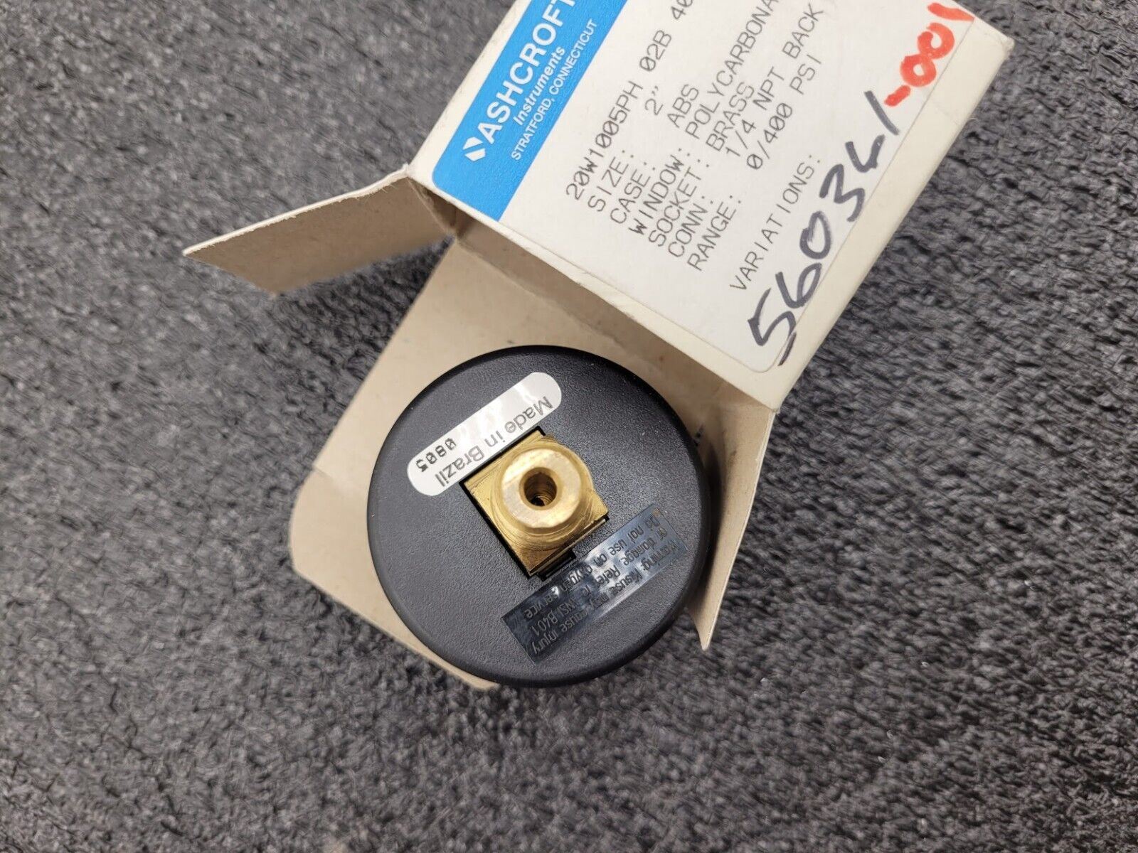 Ashcroft Pressure Gauge 20W1005PH02B400 2" Display 1/4" NPT Back Input 0-400 PSI