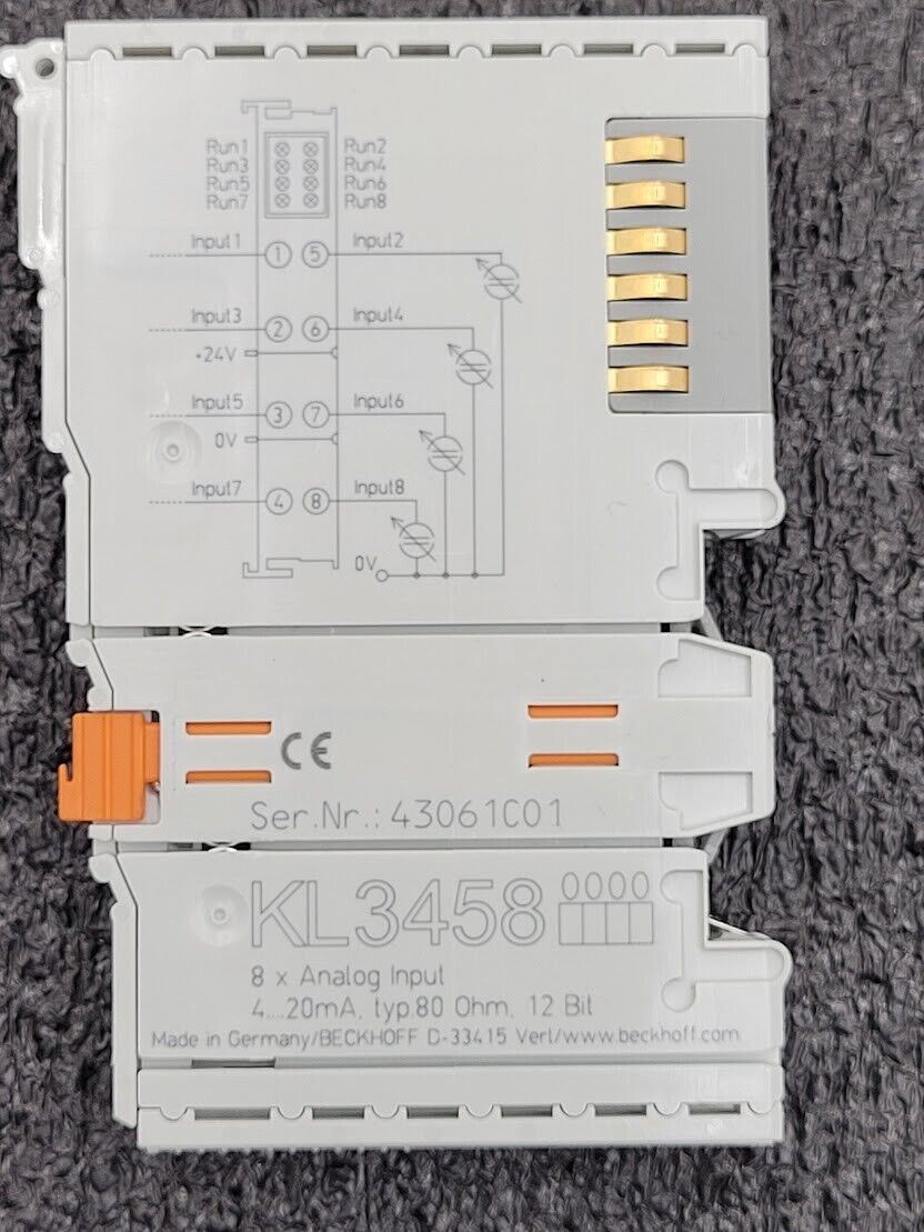 Beckhoff 8x Analog Input Module 4....20mA typ 80 Ohm 12 Bit KL3458 Working Pull