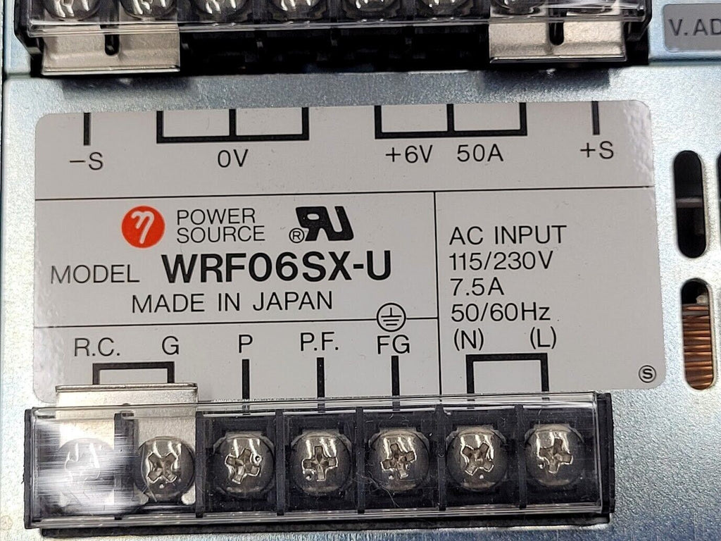 Power Source Power Supply WRF06SX-U 6VDC 50 Amps Output 115/230VAC 7.5A Input