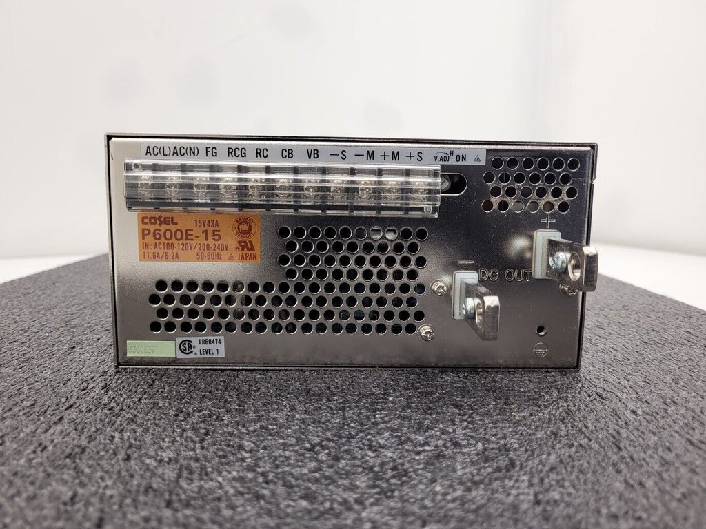 Cosel P600E-15 / P600E15 100-240VAC 11.6A Input 15V 43A 650W Output Working Pull