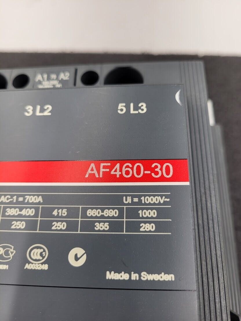 ABB AF460-30 650A 600V 3 Pole 3 Phase Motor Starter Contactor 100-250VDC Coil