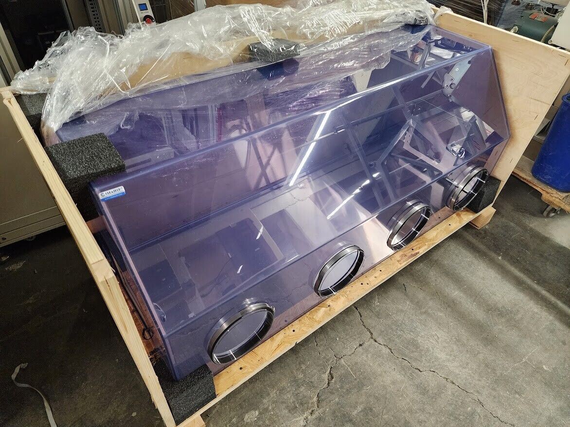 Unused CLEATECH 2100-4-B Four-Port Isolation Glove Box, Cracked Port, No Stand