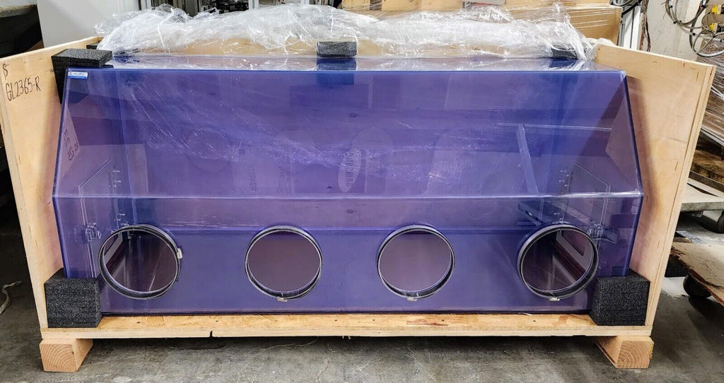 Unused CLEATECH 2100-4-B Four-Port Isolation Glove Box, Cracked Port, No Stand