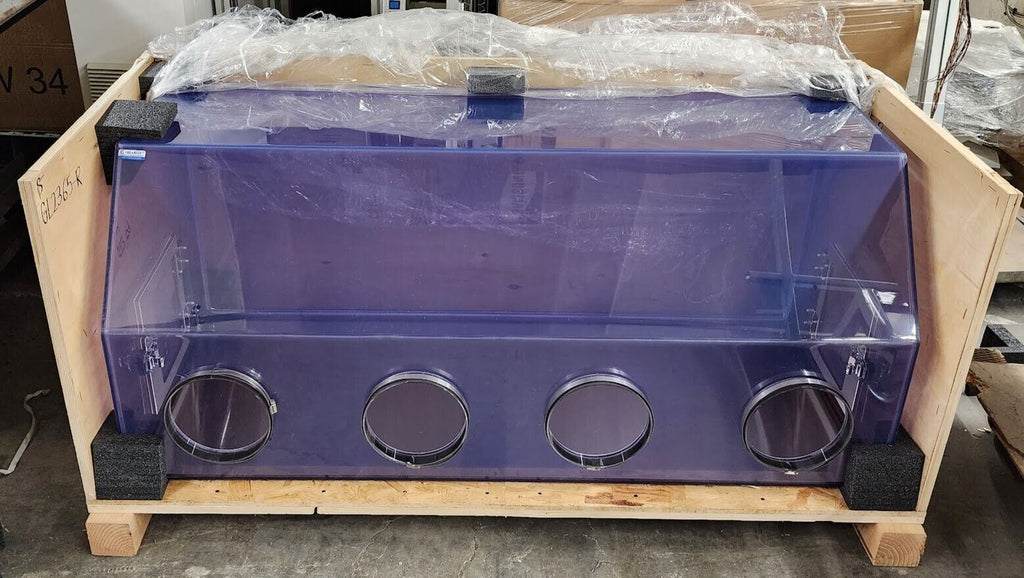 Unused CLEATECH 2100-4-B Four-Port Isolation Glove Box, Cracked Port, No Stand