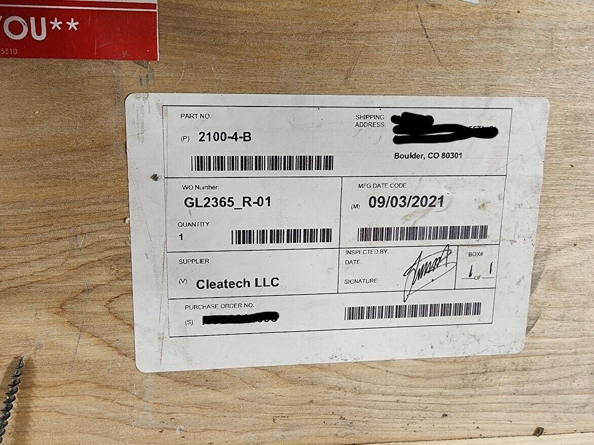 Unused CLEATECH 2100-4-B Four-Port Isolation Glove Box, Cracked Port, No Stand