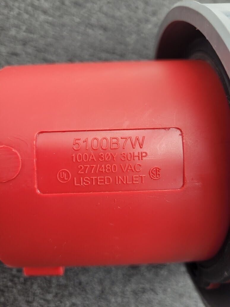 Hubbell HBL5100B7W 100-Amp INLET/REVERSE SERVICE RECEPTACLE 100A 3Ph 5W 277/480V