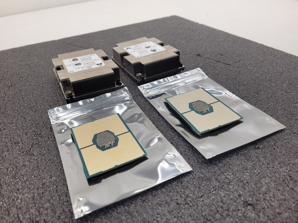 Lot of 2 Intel Xeon Gold CONFIDENTIAL QMXJ 2.2GHz 5120 CPU LGA3647 w/Heatsink