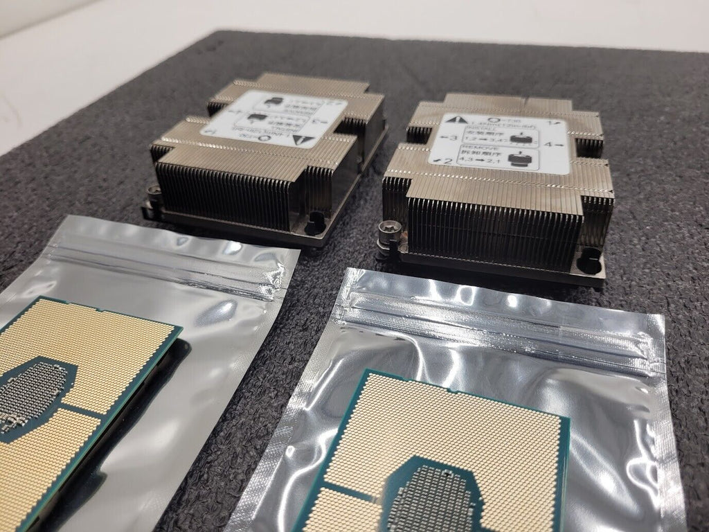 Lot of 2 Intel Xeon Gold CONFIDENTIAL QMXJ 2.2GHz 5120 CPU LGA3647 w/Heatsink