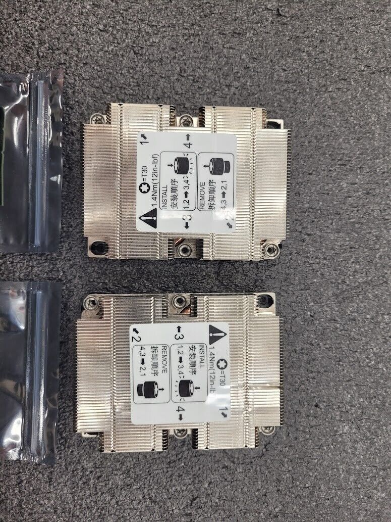Lot of 2 Intel Xeon Gold CONFIDENTIAL QMXJ 2.2GHz 5120 CPU LGA3647 w/Heatsink