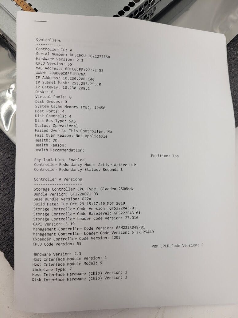 Dot Hill Storage Controller FRUKC77-01 6Gb/s SAS 4x FC Tested Working