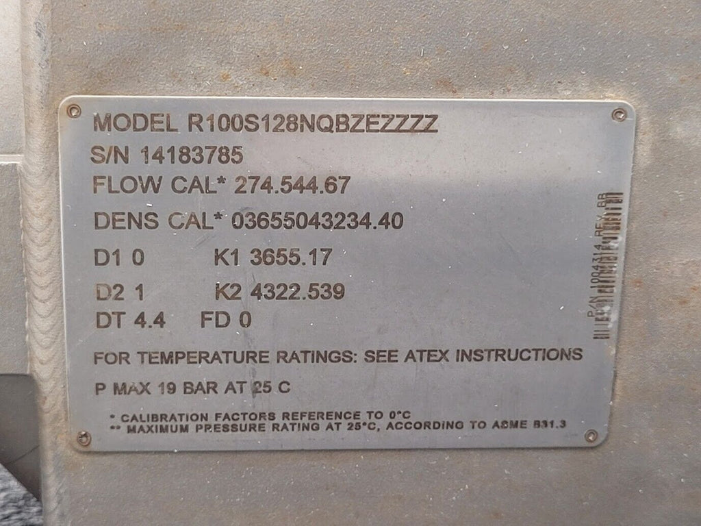Micro Motion Mass Flow Coriolis Meter Sensor R100S128NQBZEZZZZ +Transmitter 1"