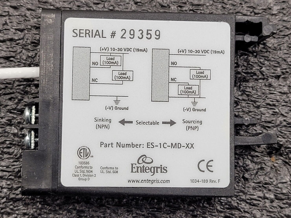 Entegris ES-1C-MD-XX Single Channel Electronic Control Module with Sensor
