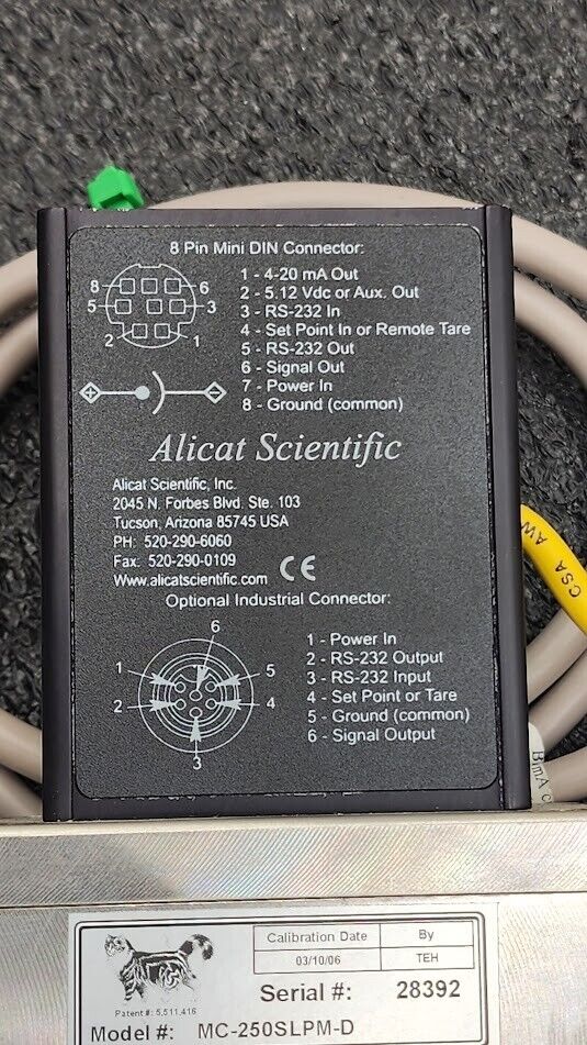 Alicat Scientific MC-250SLPM-D Air GAS Digital Mass Flow Meter Controller
