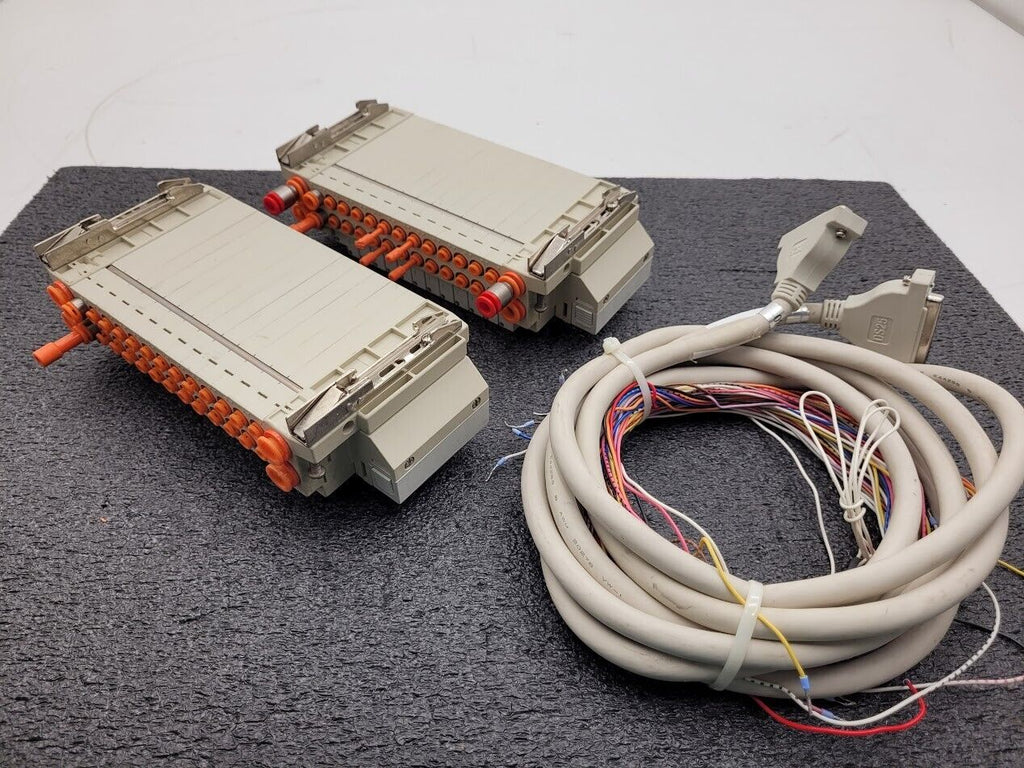 2x SMC Valve Block Solenoid Manifold SV1A00-5FU SV1100-5FU 24VDC 26 Valves Lot C