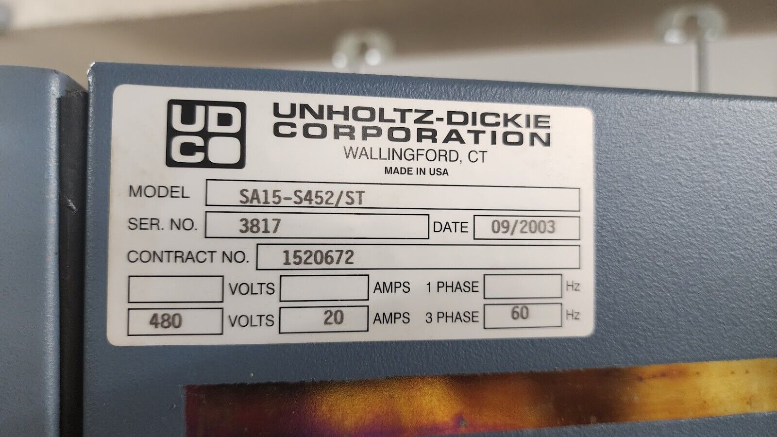 Unholtz Dickie MC15 SA15-S452/ST Shaker Table Power Amplifier Cabinet PM15-K