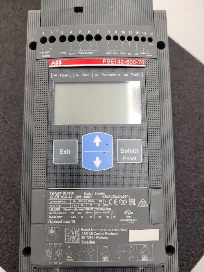 ABB Soft Starter Softstart PSE142-600-70 Motor Drive 208-600VAC 142A Modbus RTU