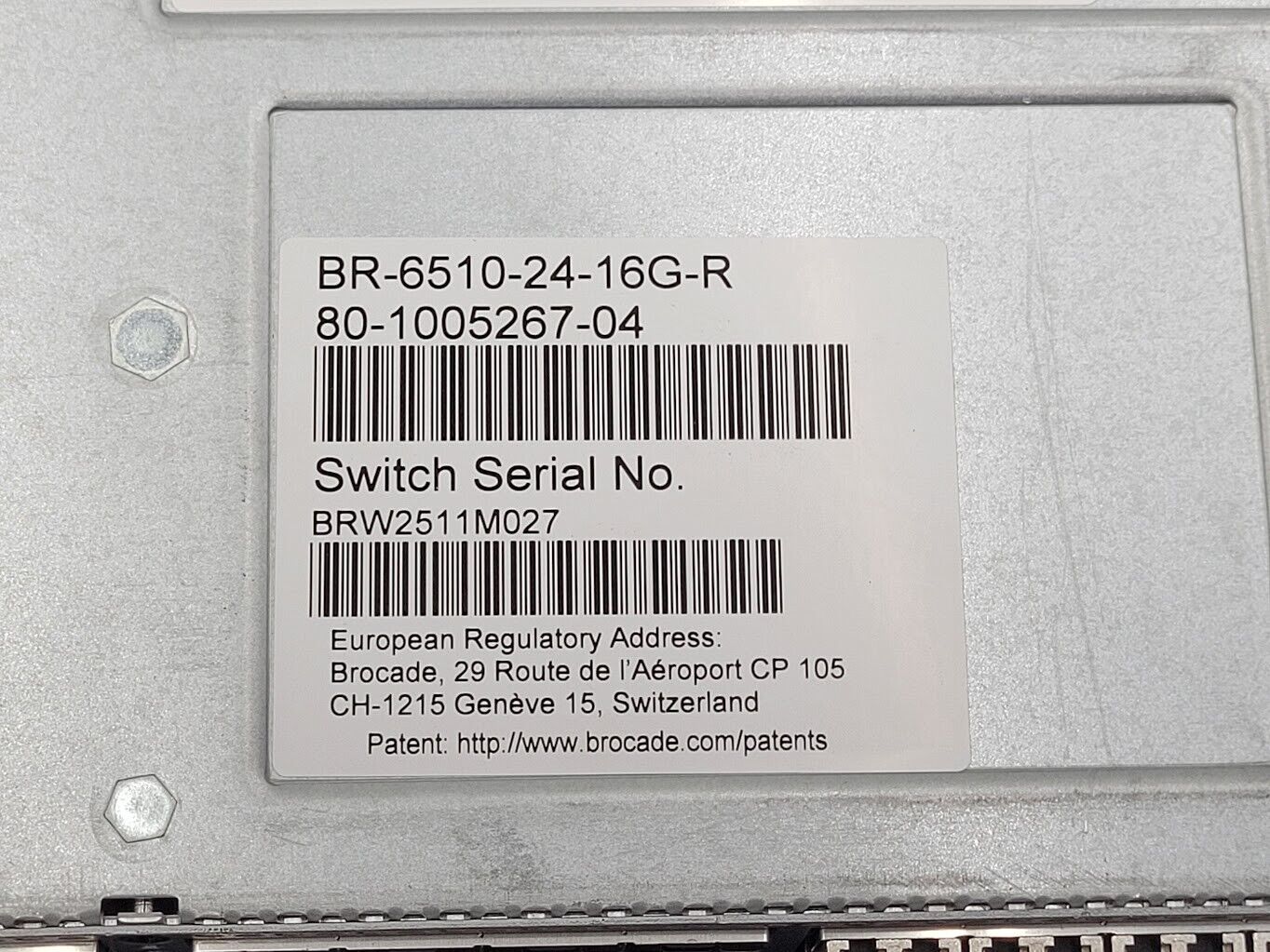 Brocade 6510 24-Port Fiber Switch 6510-24-16G-R 24 ports active w/24 SFP + 2 Pwr