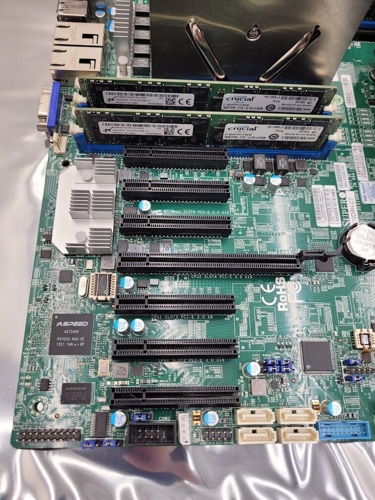 Supermicro X10DRH-CT Dual XEON E5-2620V3 64GB ECC Ram 10GbE E-ATX Motherboard