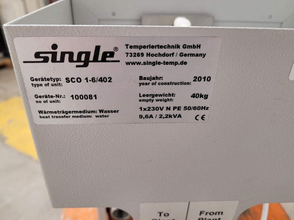 Single Temperiertechnik Heat Exchange Chiller Recirculator SCO 1-6/402 230VAC 9A