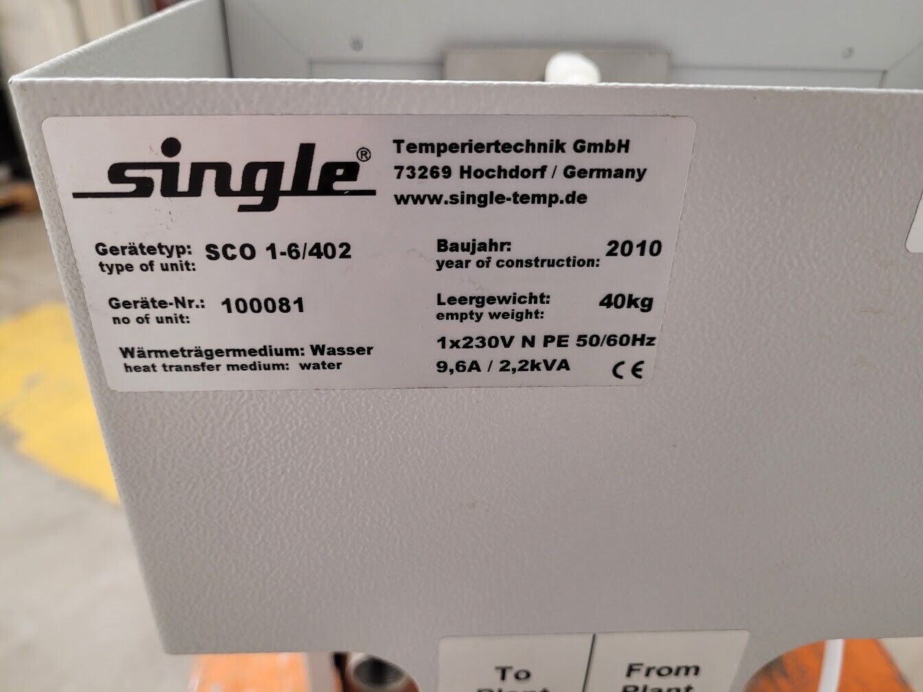 Single Temperiertechnik Heat Exchange Chiller Recirculator SCO 1-6/402 230VAC 9A
