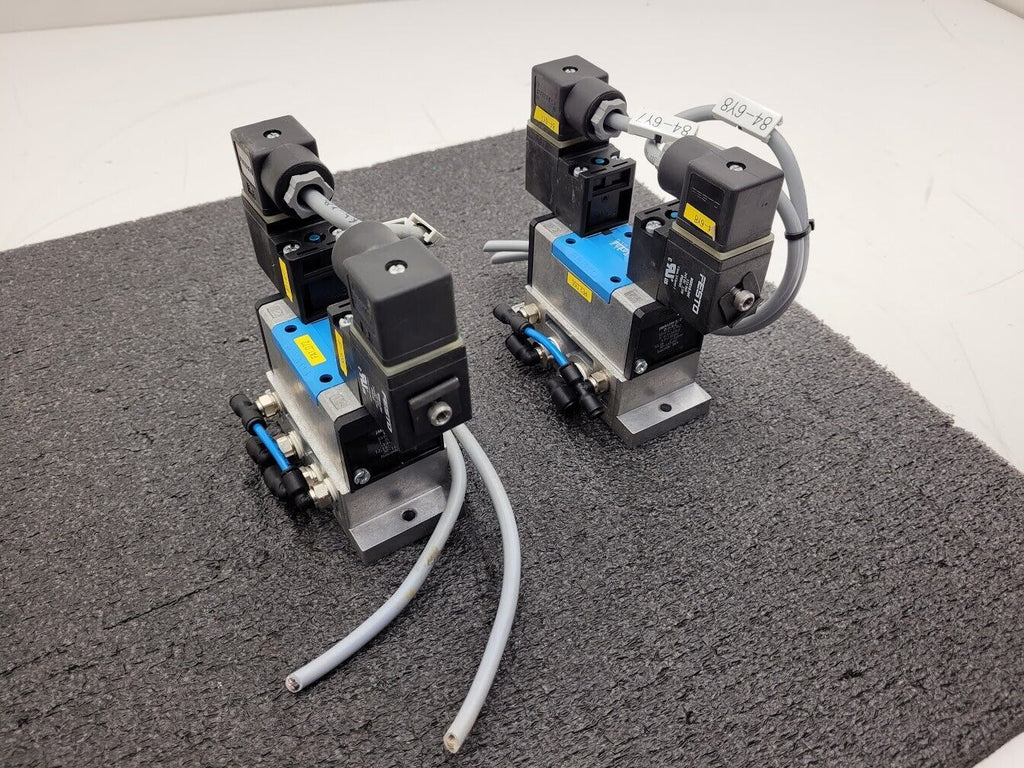 2x Festo Dual Pneumatic Valve Block JMN1DH-5/2- D-1-S-C 159717 -13-230 psi INPUT