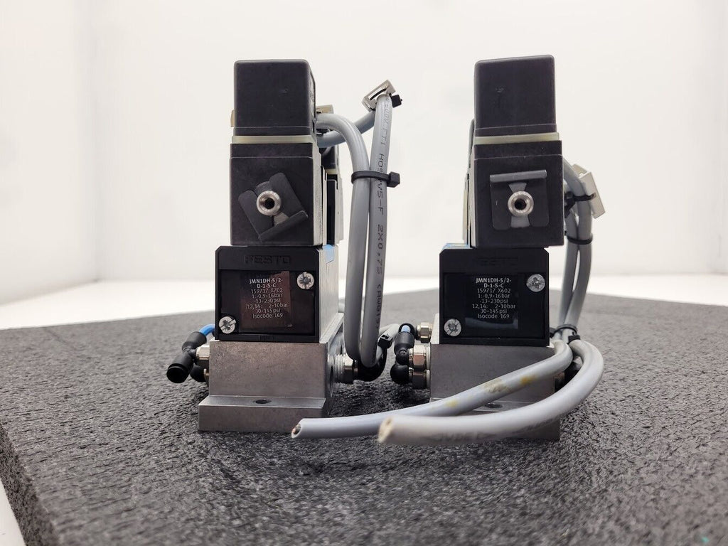 2x Festo Dual Pneumatic Valve Block JMN1DH-5/2- D-1-S-C 159717 -13-230 psi INPUT
