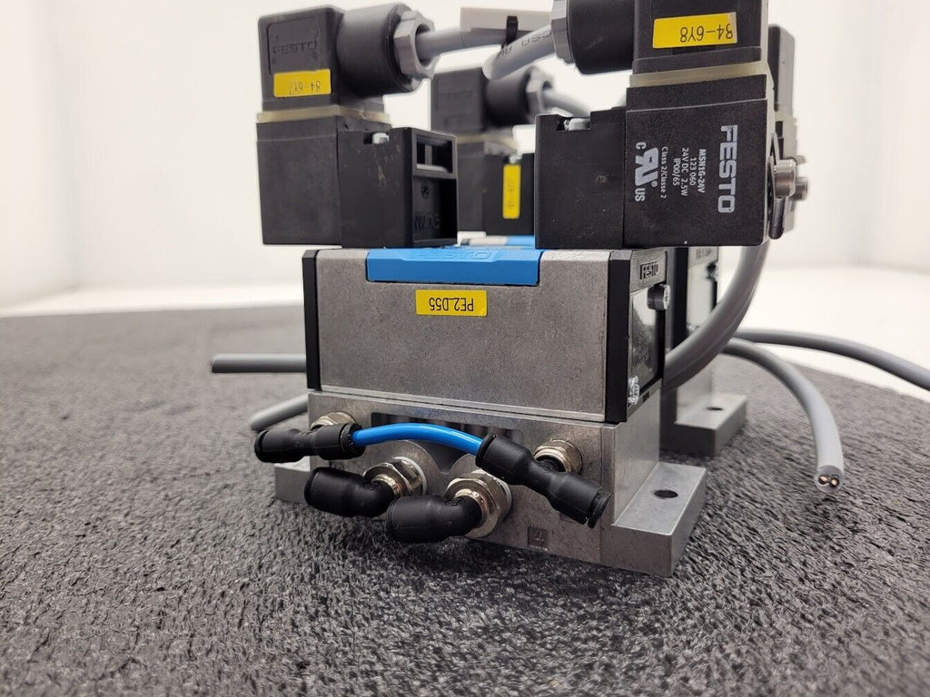 2x Festo Dual Pneumatic Valve Block JMN1DH-5/2- D-1-S-C 159717 -13-230 psi INPUT