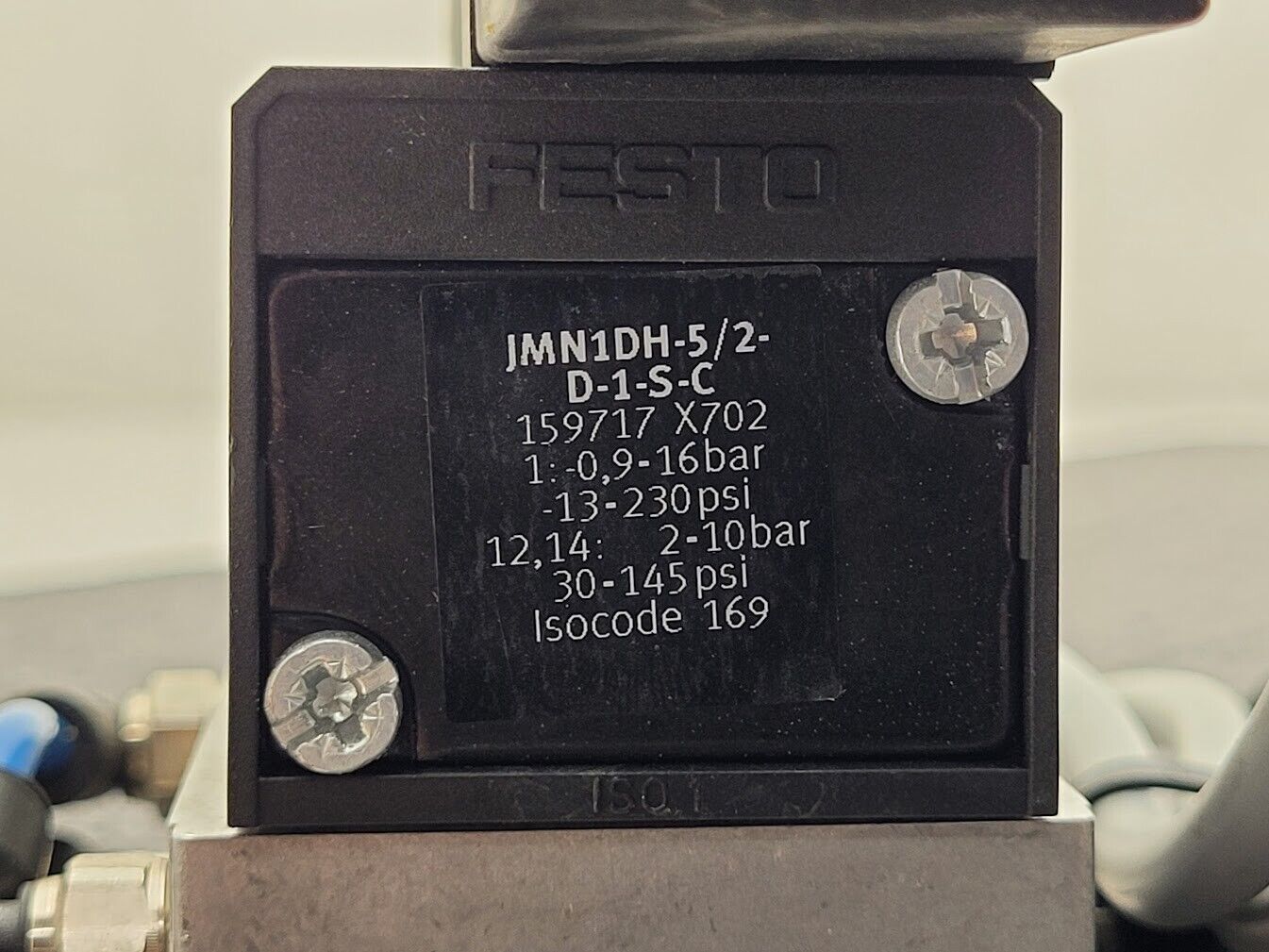 2x Festo Dual Pneumatic Valve Block JMN1DH-5/2- D-1-S-C 159717 -13-230 psi INPUT