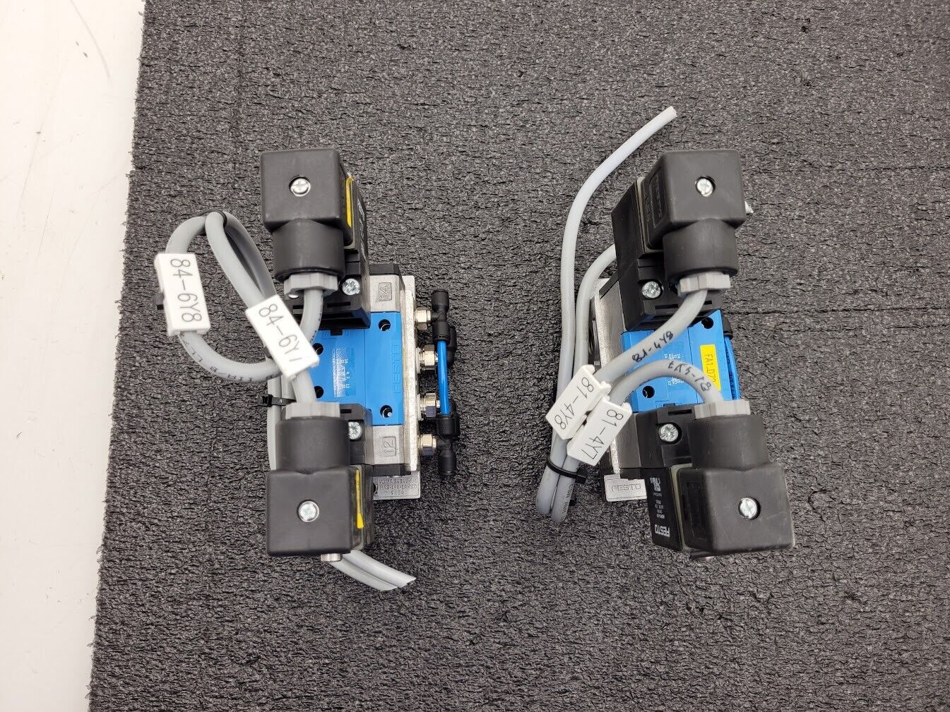 2x Festo Dual Pneumatic Valve Block JMN1DH-5/2- D-1-S-C 159717 -13-230 psi INPUT