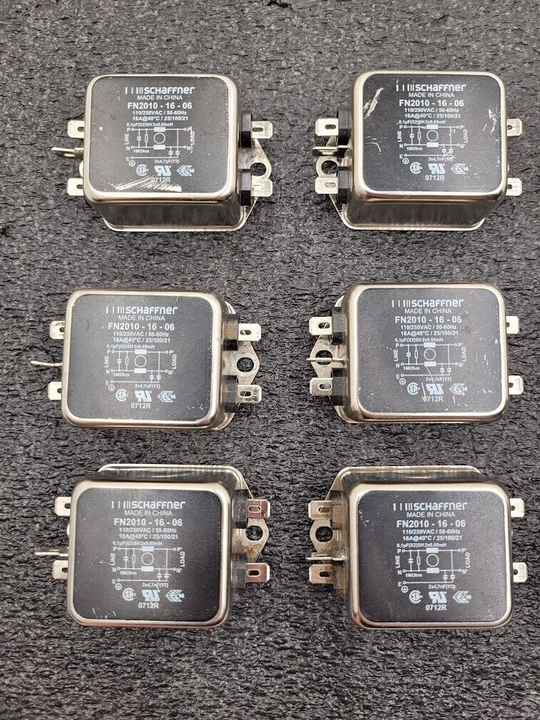 Lot of 15x SCHAFFNER Power Line Filter 110/250VAC FN2010-16-06 110/250VAC 16A