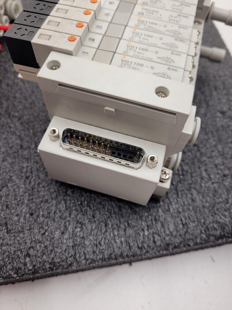 3x SMC Pneumatic Valve Block Solenoid Manifold 24VDC 38 Valves Total Lot D