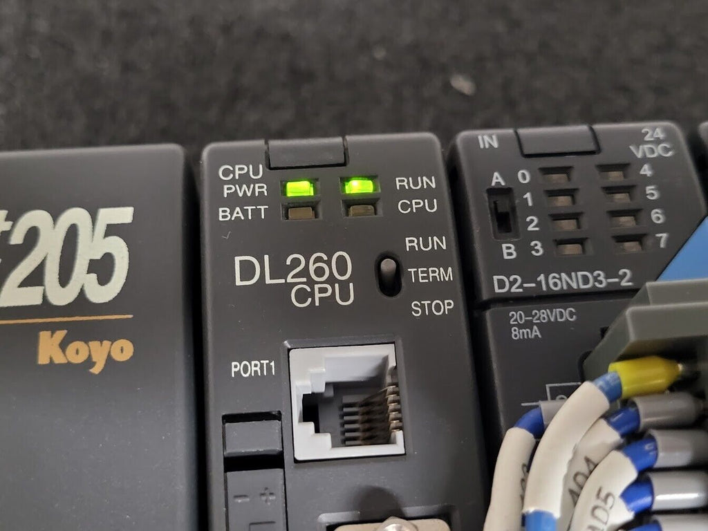 Automation Direct Logic 5 Slot PLC System 205 Koyo DL260 CPU + 4 Modules
