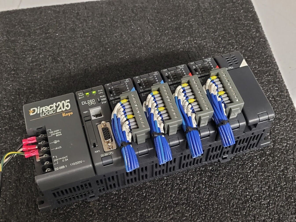 Automation Direct Logic 5 Slot PLC System 205 Koyo DL260 CPU + 4 Modules