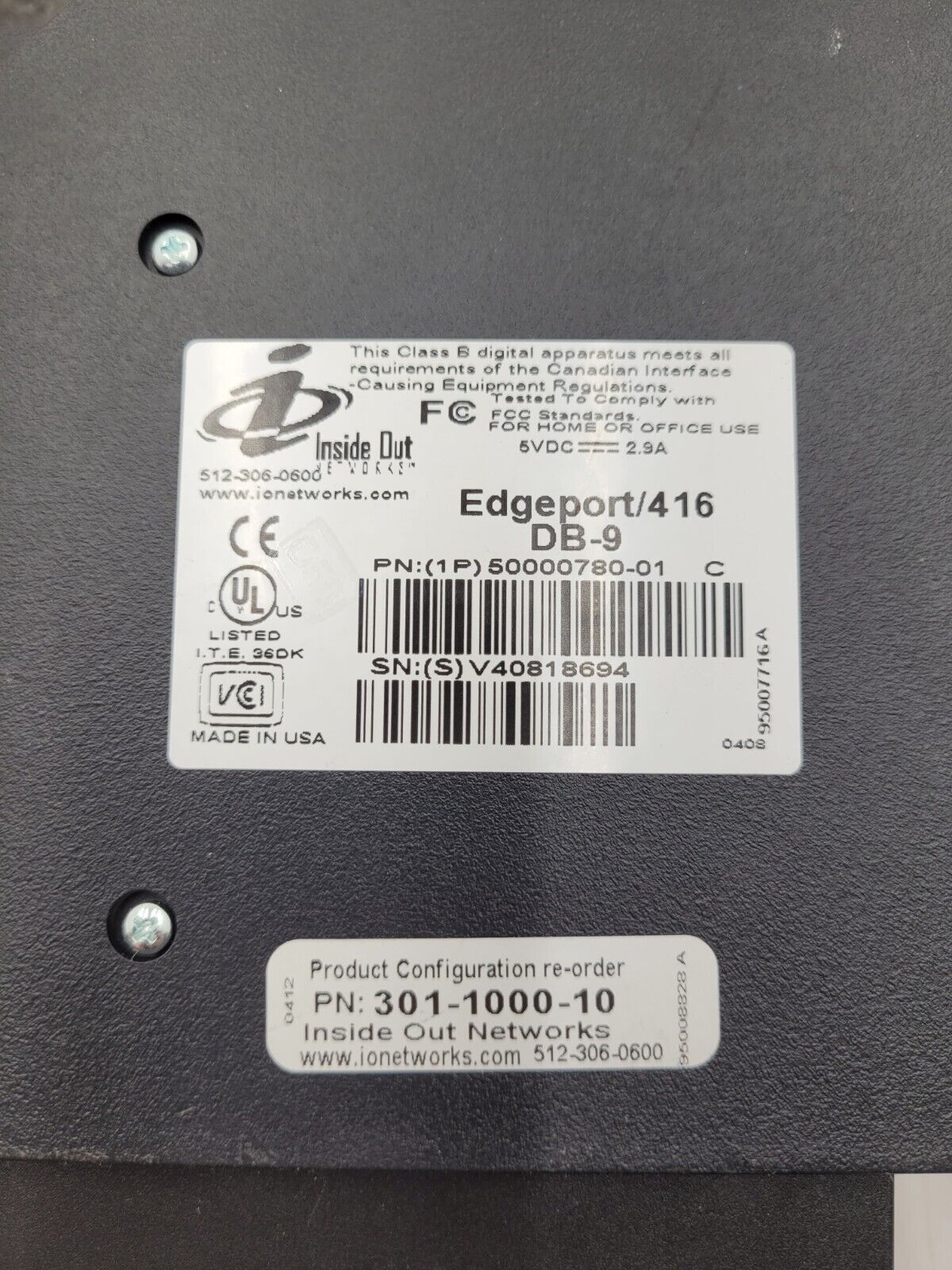 Inside Out EDGEPORT/416 DB-9 50000780-01 USB Multi-port Converter with USB Hub