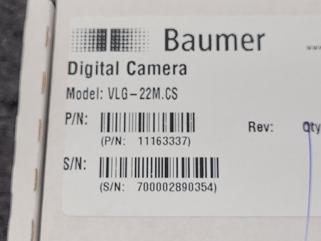 Baumer VLG-22M.CS Industrial Inspection Camera Gig-E 2MP Monochrome 2/3″ CMOS