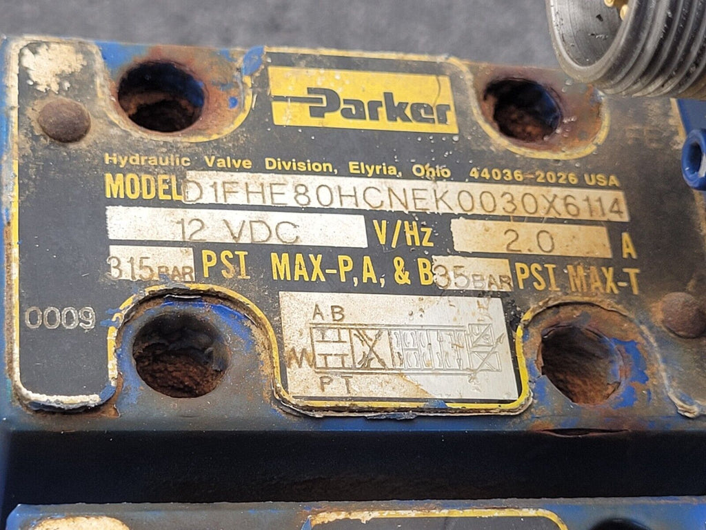 PARKER Hydraulic Proportional ISO Valve D1FHE80HCNEK0030X6114 12VDC + Override G