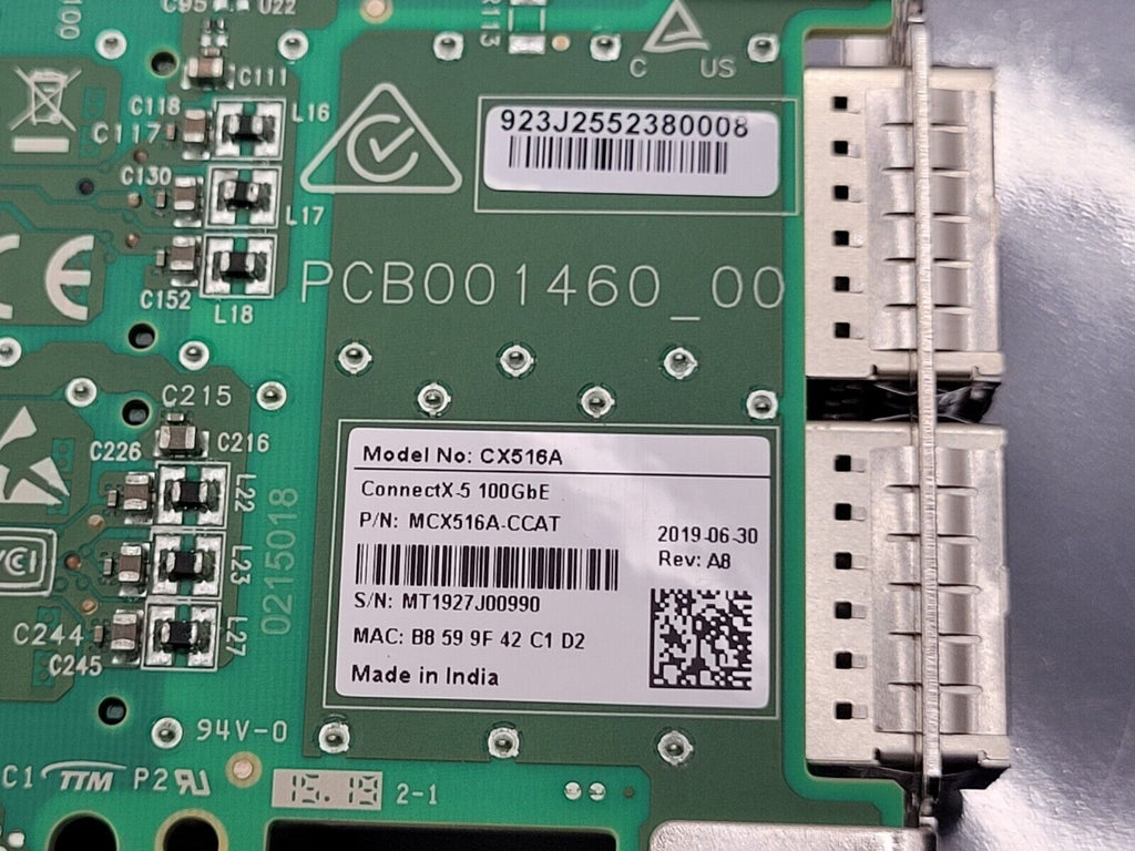 Mellanox MCX516A-CCAT ConnectX-5 EN Dual Port 100GbE Standard Height